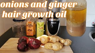 How to make hair growth oil with onions and Ginger  How to grow hair fast ginger onion oil [upl. by Lirbij]