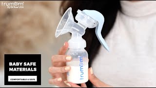 Trumom USA Manual Breast Pump Small Portable Baby Feeding Pump With BPA FREE Accessories [upl. by Shirline]