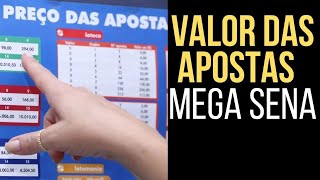 VALOR DE APOSTA MEGA SENA 2024  VALOR DA APOSTA DE 6 7 8 9 10 11 12 13 14 E 15 NÚMEROS [upl. by Elata]