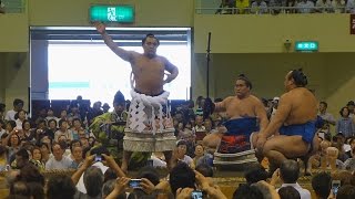 白鵬、日馬富士、鶴竜の３横綱による土俵入り（（平成26年札幌巡業（Grand Sumo Tour in Sapporo 2014 Summer）） [upl. by Ihtak]