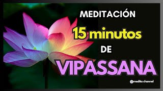 ॐ NUEVA Meditación VIPASSANA Guiada de 15 minutos 🙏 Rápida y Fácil Y PROFUNDA  medita channel [upl. by Brod]