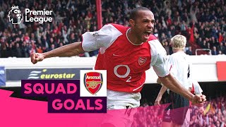 Amazing Arsenal Goals  Henry Bergkamp Aubameyang  Squad Goals [upl. by Siloa230]