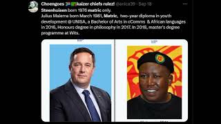 DA Steenhuisen Back School To Do UNISA Qualifation Post Matric Like Elite EFF Malema [upl. by Maillil896]