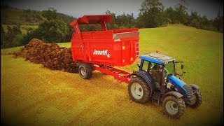 Drone Curage des génisses  Valtra n103  jeantil gm 111 JCB AgriPlus 53170 [upl. by Andryc]