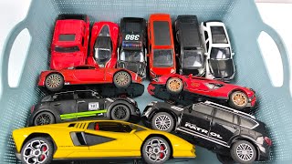 BOX FULL OF Diecast Cars  Toyota Yaris Honda Civic Porsche GTR Rolls Royce Mercedes BenzBus [upl. by Borries]