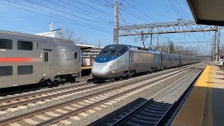 Amtrak Acela Express Trains  150 MPH Through Princeton Junction NJ 3424 [upl. by Greeley]