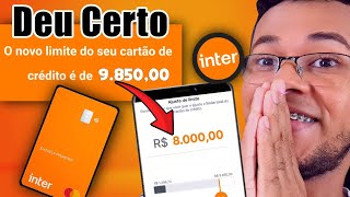 DEU CERTO Meu aumento de Limite no cartão de crédito do Banco Inter [upl. by Akinek671]