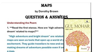 Maps poem class 7 question answer of gulmohar golden jubilee edition icse [upl. by Adlesirk]