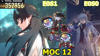 F2P Sunday amp E0S1 imbibitor lunae Vs Memory Of Chaos 12  Honkai Star Rail [upl. by Gibbie423]