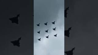 🇬🇧RAF Typhoons Make Diamond Nine Formation Flyover shorts aviation military [upl. by Gnuh]