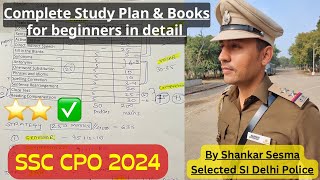 SSC CPO 2024  Master Study Plan for beginners🔥amp Booklist 📚 [upl. by Nitaf]