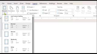 MS Word Margins Option  How to set margin in msword [upl. by Robison]