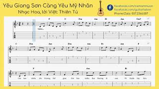 Yêu Giang Sơn Càng Yêu Mỹ Nhân  Guitar tab đơn giản [upl. by Aikel743]