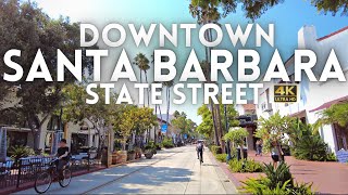 Downtown Santa Barbara California Tour 4K [upl. by Ayikan72]