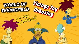 Vintage Simpsons Toy Unboxing Krustylu Studios Sideshow Bob Sideshow Mel and Busted Krusty [upl. by Nnoryt526]