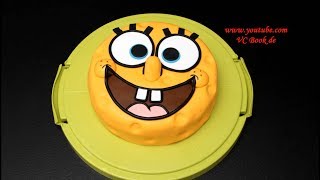 Torte  Spongebob Schwammkopf Torte  Geburtstagstorte für Kind  Leckere Tortenrezepte [upl. by Htebaras552]