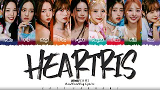 NiziU  니쥬  HEARTRIS Lyrics Color CodedHanRomEng [upl. by Legnalos]