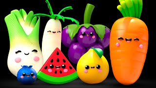 Dancing Fruit and Vegetables 🍎🍊🍋‍🍏🍇 Sensory Video [upl. by Aviva]