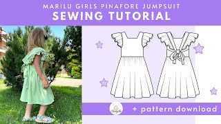 DAISY Girls Pinafore Dress Sewing Tutorial  Pattern Download [upl. by Amargo]