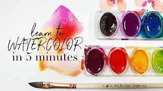 Learn to Paint Watercolor in 5 Minutes  Easy Beginner Watercolor Lesson [upl. by Bringhurst]