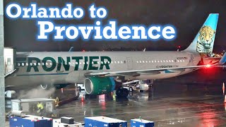 Full Flight Frontier Airlines A321 Orlando to Providence MCOPVD [upl. by Ynafit]