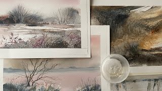 HOW TO USE SALT In Watercolor Landscape Painting Quick Watercolor Tip 7 Loose Watercolour tutorial [upl. by Yelhsa]