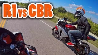 Yamaha R1 vs Honda CBR1000RR  150mph w DoItWithDan [upl. by Anoo]