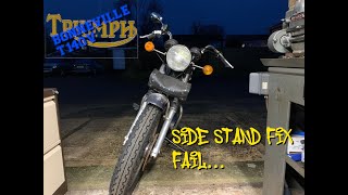 Triumph Bonneville T140 Side Stand Fix  Sort Of [upl. by Enelyw]