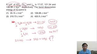 the bond dissociation energy of ICl bond is [upl. by Amie]