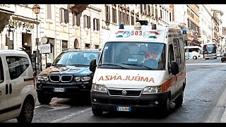 HD  Sirena Ambulanza 2x Ambulanze ARES 118 Lazio in Sirena2x Ambulances Responding with Siren [upl. by Erreid]