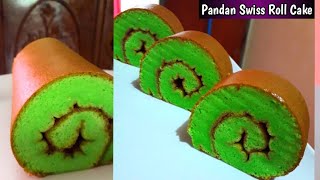 Bolu Gulung Pandan Lembut  Pandan Swiss Roll Cake [upl. by Houlberg]