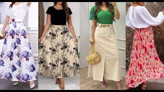 Most Beautiful Top Stylish Casual Long Floral Print Skirt For LadiesampGirls [upl. by Stokes199]