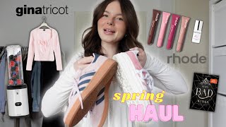 XXL SPRING TRY ON HAUL✨ Gina Tricot Rhode Adidas Sneaker Books…  minimalromi [upl. by Publus]