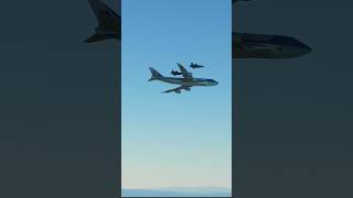 USA Air Force One being escorted by F35 Jets and landing [upl. by Nellie]