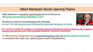 Albert Banduras social learning theory For all teaching exams [upl. by Llenart514]