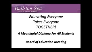 Ballston Spa Board of Education Meeting  October 4 2023 [upl. by Eetnom]