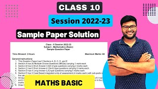 Maths Basic Paper Solutions Class 10 I Session 202223 I Maths Sample Paper Solutions [upl. by Gerick]