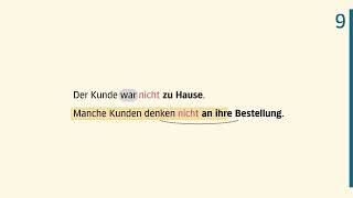 GrammatikErklärclip aus Vielfalt B1 Lektion 9 Position von ‚nicht‘ im Satz [upl. by Irihs]