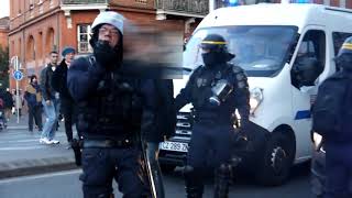 GILET JAUNE TOULOUSE ACTE 16 VIOLENCE POLICIERE GRATUITE CONTRE UNE DAME ET NOUS [upl. by Apostles795]