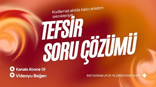 TEFSİR SORU ÇÖZÜMÜ [upl. by Voltz]