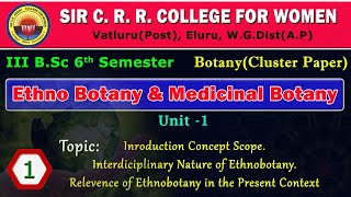 1 BSc 36 EthnoBotany amp Medicinal BotanyUnit 1Concepts amp Interdisciplinary Nature of Ethnobotany [upl. by Pulchia646]