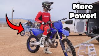 Extreme Power With NEW EXHAUST On Two Stroke Dirtbike [upl. by Keviv]