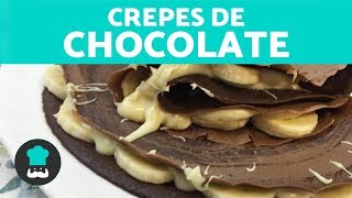 CREPES DE CHOCOLATE  Receta fácil PASO A PASO  Masa de crepes de chocolate CASERA [upl. by Bernstein]