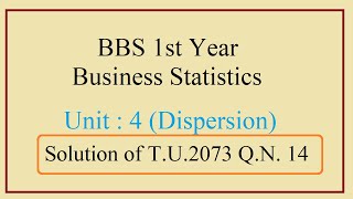 BBS 1st Business Statistics  Dispersion [upl. by Vi]