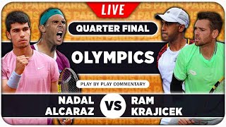 NADAL  ALCARAZ vs RAM  KRAJICEK • Paris Olympics 2024 • LIVE Tennis Play by Play Stream [upl. by Ailhat]