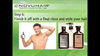 How to Use Novuhair Topical Scalp Lotion amp Novuhair Herbal Shampoo [upl. by Pollack]