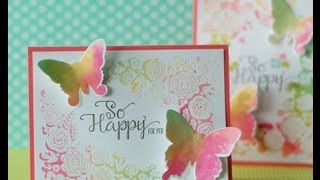 Papertrey Ink Make it Monday 109 Watercolor Stamping Plus Embossing [upl. by Souvaine990]