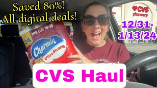 CVS Haul  Save 80 Using ONLY DIGITAL COUPONS 123111324 CVS Updates [upl. by Henri]