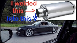 Installing a Vibrant Ultra Quiet Resonator in my 2JZ 240sx [upl. by Ttreve]