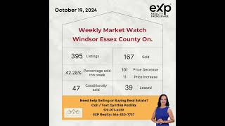 📢Windsor Essex Weekly Market Watch for the week of October 19 2024 [upl. by Nrobyalc]